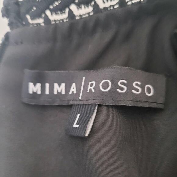 Mima Rosso Dress Womens Large Black White Lace Long Sleeve Polka Dot Lined - Picture 11 of 16